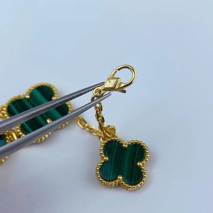 [Everoly JW]MAGIC CLOVER MALACHITE GOLD BRACELET 5 MOTIFS