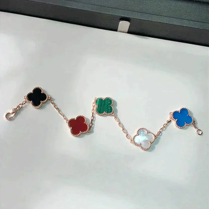 [Violet JW]CLOVER 5 MOTIFS MULTICOLOR  BRACELET