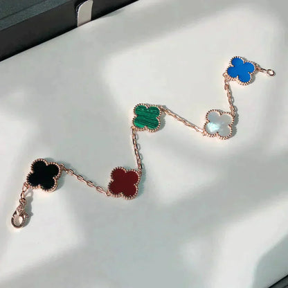 [Violet JW]CLOVER 5 MOTIFS MULTICOLOR  BRACELET