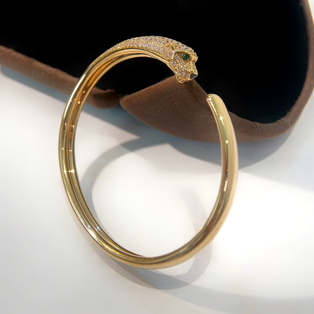 [Everoly JW] PANTHERE GOLD DIAMANT OFFENES ARMBAND