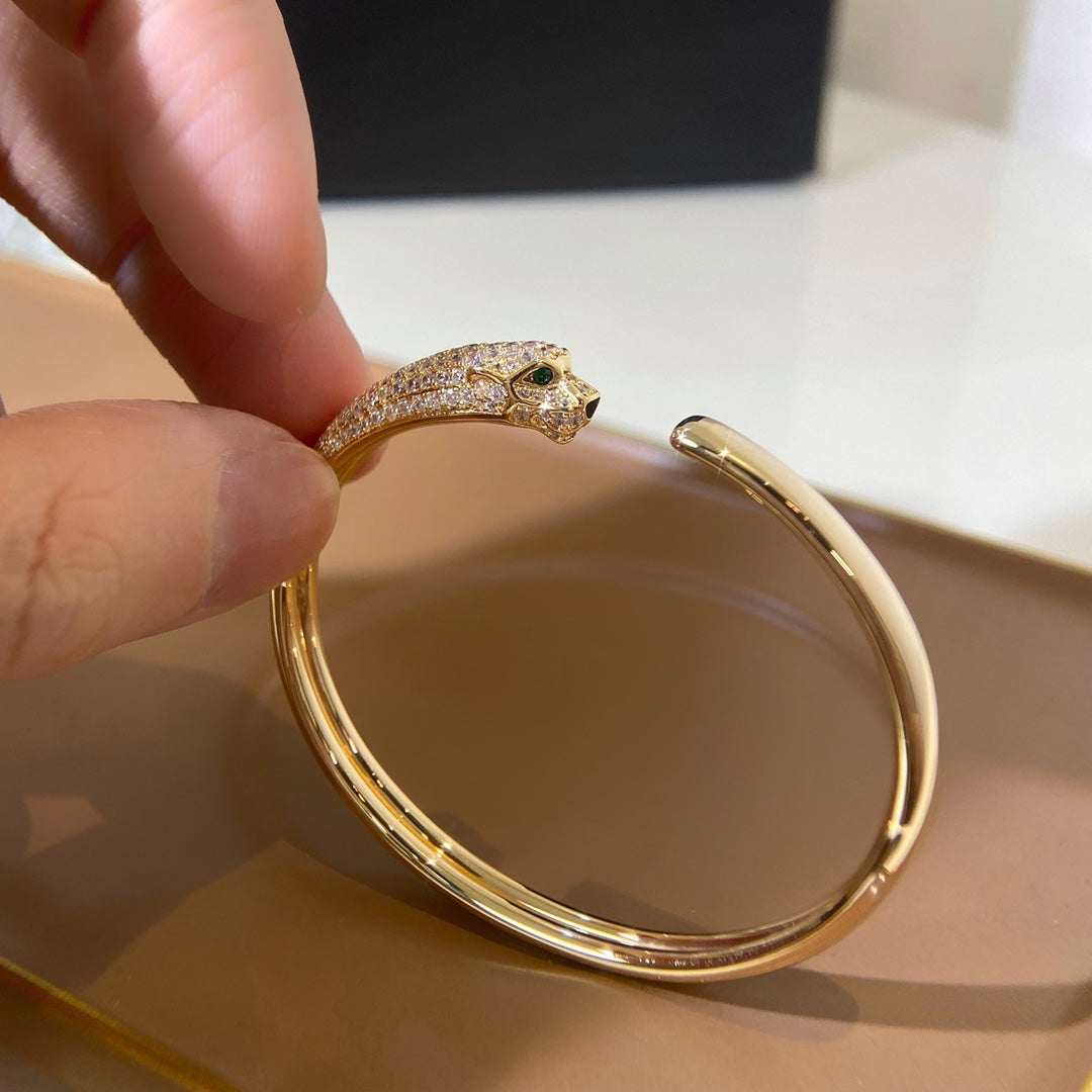 [Everoly JW] PANTHERE GOLD DIAMANT OFFENES ARMBAND