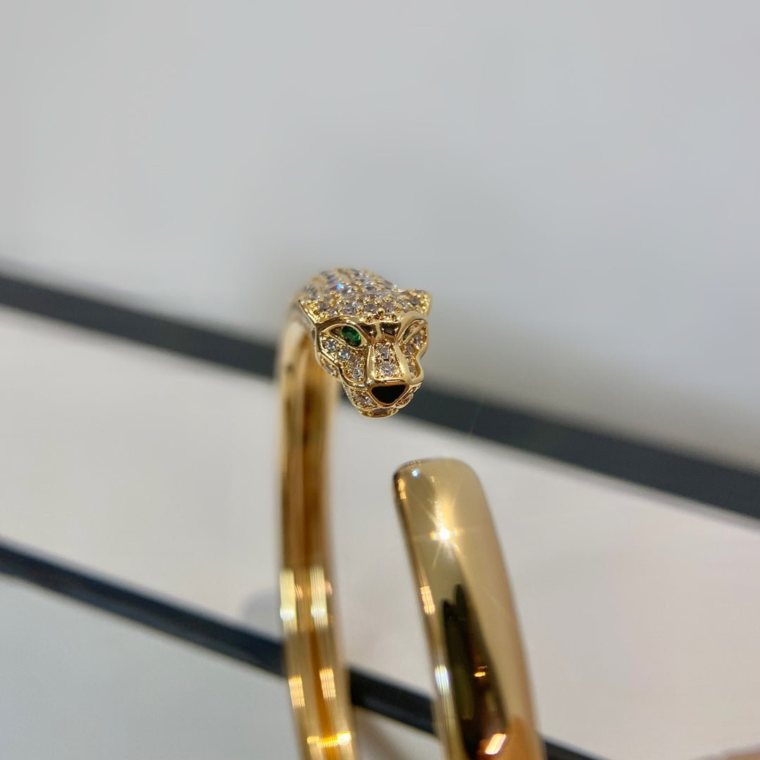[Everoly JW] PANTHERE GOLD DIAMANT OFFENES ARMBAND