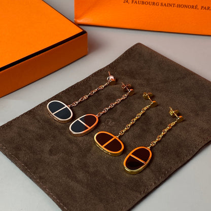 [Everoly JW]CHAINE VERSO BLACK CERAMIC EARRINGS