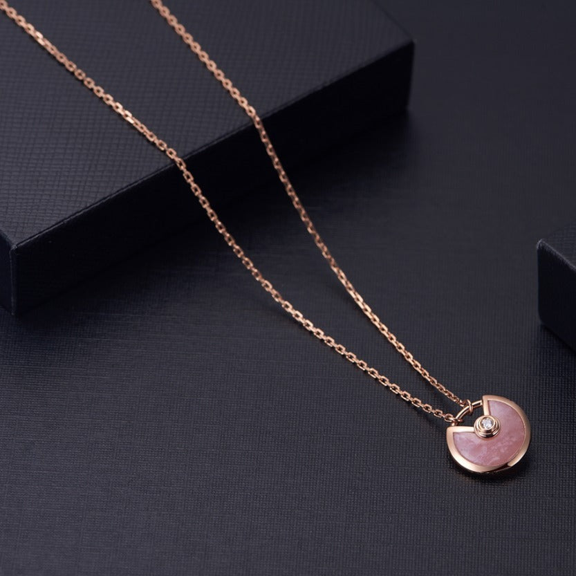 [Everoly JW]AMULETT ROSÉGOLD ROSA MOP HALSKETTE