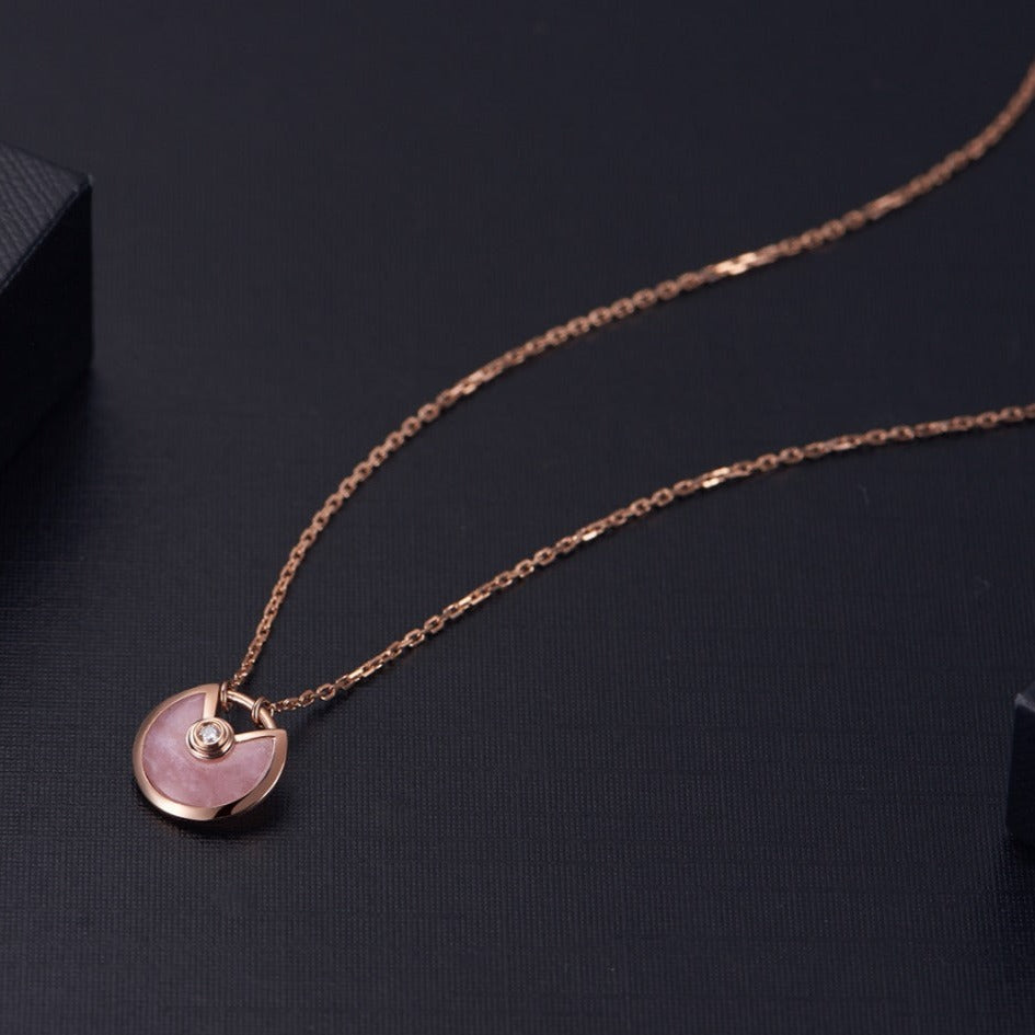 [Everoly JW]AMULETT ROSÉGOLD ROSA MOP HALSKETTE