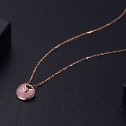 [Everoly JW]AMULETT ROSÉGOLD ROSA MOP HALSKETTE