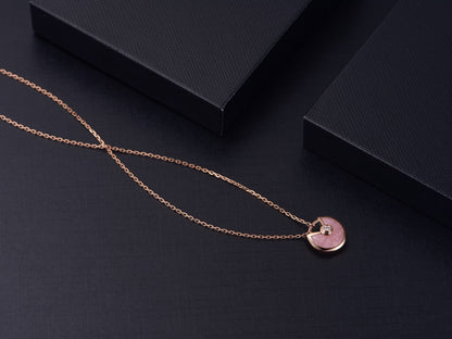 [Everoly JW]AMULETT ROSÉGOLD ROSA MOP HALSKETTE