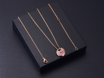 [Everoly JW]AMULETT ROSÉGOLD ROSA MOP HALSKETTE