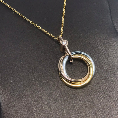 [Everoly JW]TRINITY SILVER GOLD PINK GOLD NECKLACE