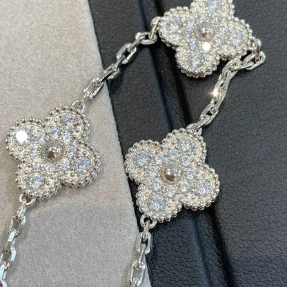 [Everoly JW]  CLOVER 5 MOTIF FULL DIAMOND BRACELET COLLECTION
