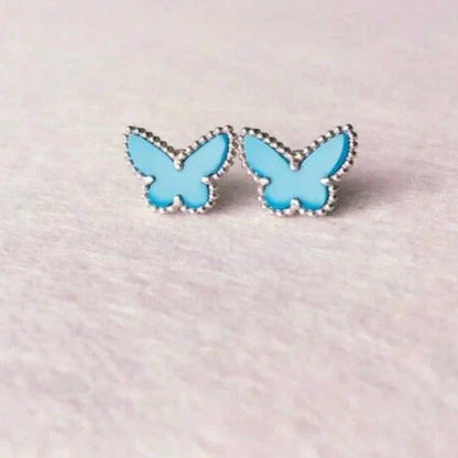 [Everoly JW]BUTTERFLY TURQUOISE EARRINGS SILVER