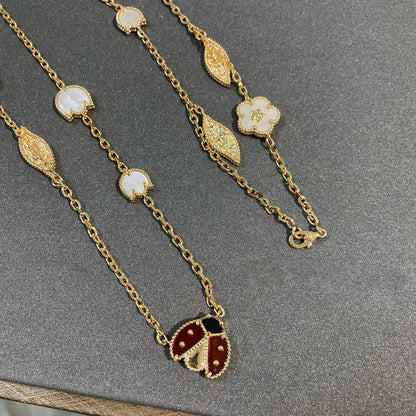 [Everoly JW]LUCKY SPRING 15 MOTIFS GOLD NECKLACE