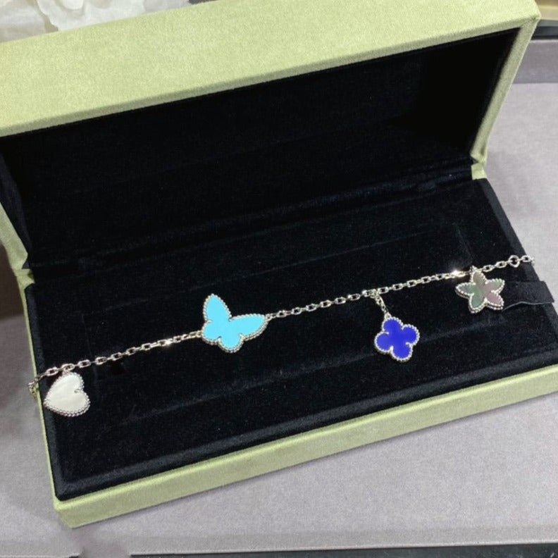 [Everoly JW]LUCKY SPRING SILVER BRACELET 4 MOTIF
