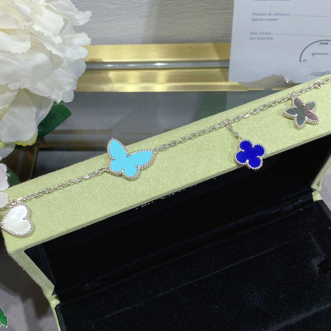 [Everoly JW]LUCKY SPRING SILVER BRACELET 4 MOTIF