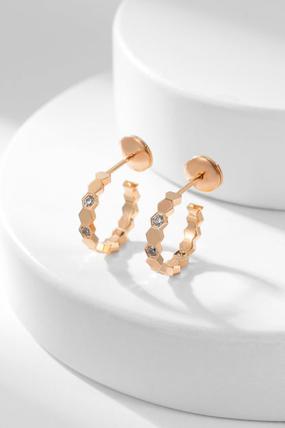 [Everoly JW]BEE LOVE DIAMOND HOOP EARRINGS