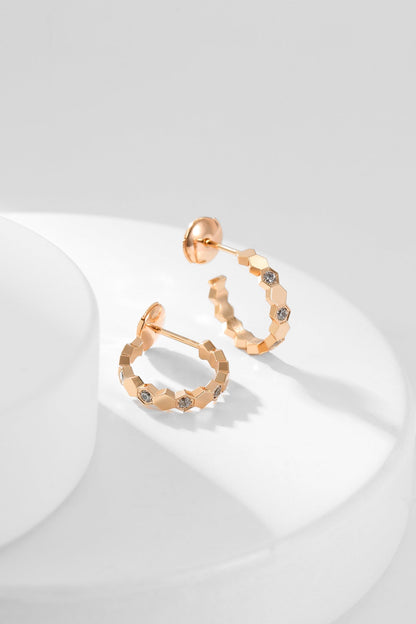 [Everoly JW]BEE LOVE DIAMOND HOOP EARRINGS