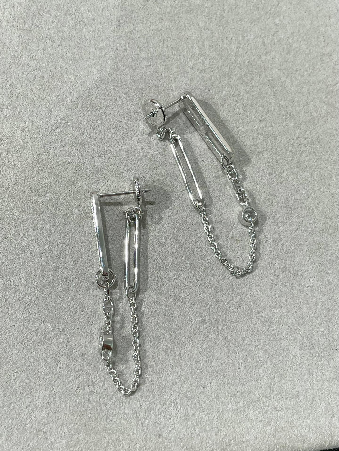 [Everoly JW]CHAINE CHAOS DIAMOND DROP EARRINGS