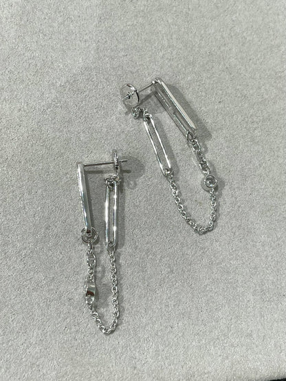 [Everoly JW]CHAINE CHAOS DIAMOND DROP EARRINGS
