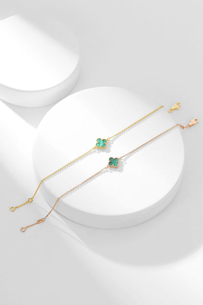[Everoly JW]CLOVER BRACELET MALACHITE 1 MOTIF