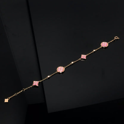 [Everoly JW]Stern und Sonne 4 Motiv rosa Mop rosa Gold Armband 