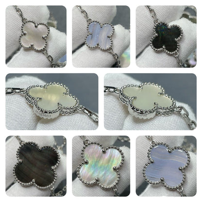 [Everoly JW]CLOVER 16 MOTIV CHALCEDON MOP SILBER HALSKETTE