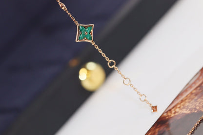 [Everoly JW]Stern und Sonne 4 Motiv Roségold Malachit Armband