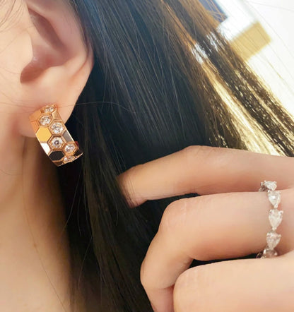[Everoly JW]BEE LOVE DIAMOND HOOP EARRINGS