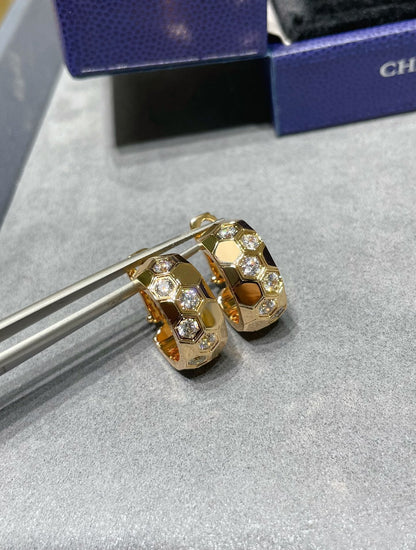 [Everoly JW]BEE LOVE DIAMOND HOOP EARRINGS