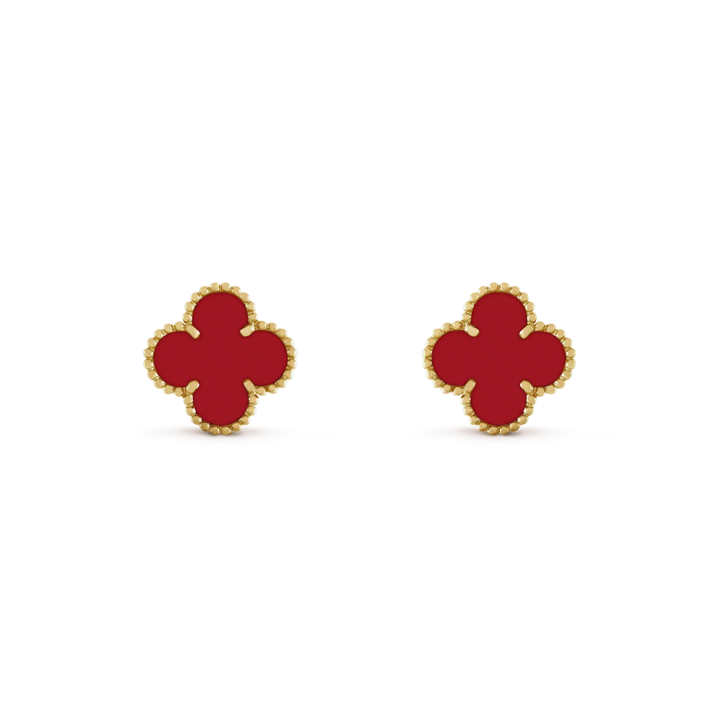 [Everoly JW]CLOVER MINI 9.5MM CARNELIAN EARRINGS