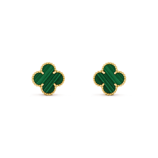 [Everoly JW]CLOVER MEDIUM 1 MOTIFS MALACHITE  EARRINGS