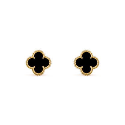 [Everoly JW]CLOVER MINI 9.5MM BLACK MOP EARRINGS