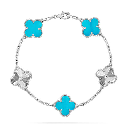 [Everoly JW]  CLOVER 5 MOTIF TURQUOISE BRACELET COLLECTION