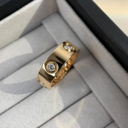 [Everoly JW] Liebesring 5,5 mm 6 Diamanten Roségold
