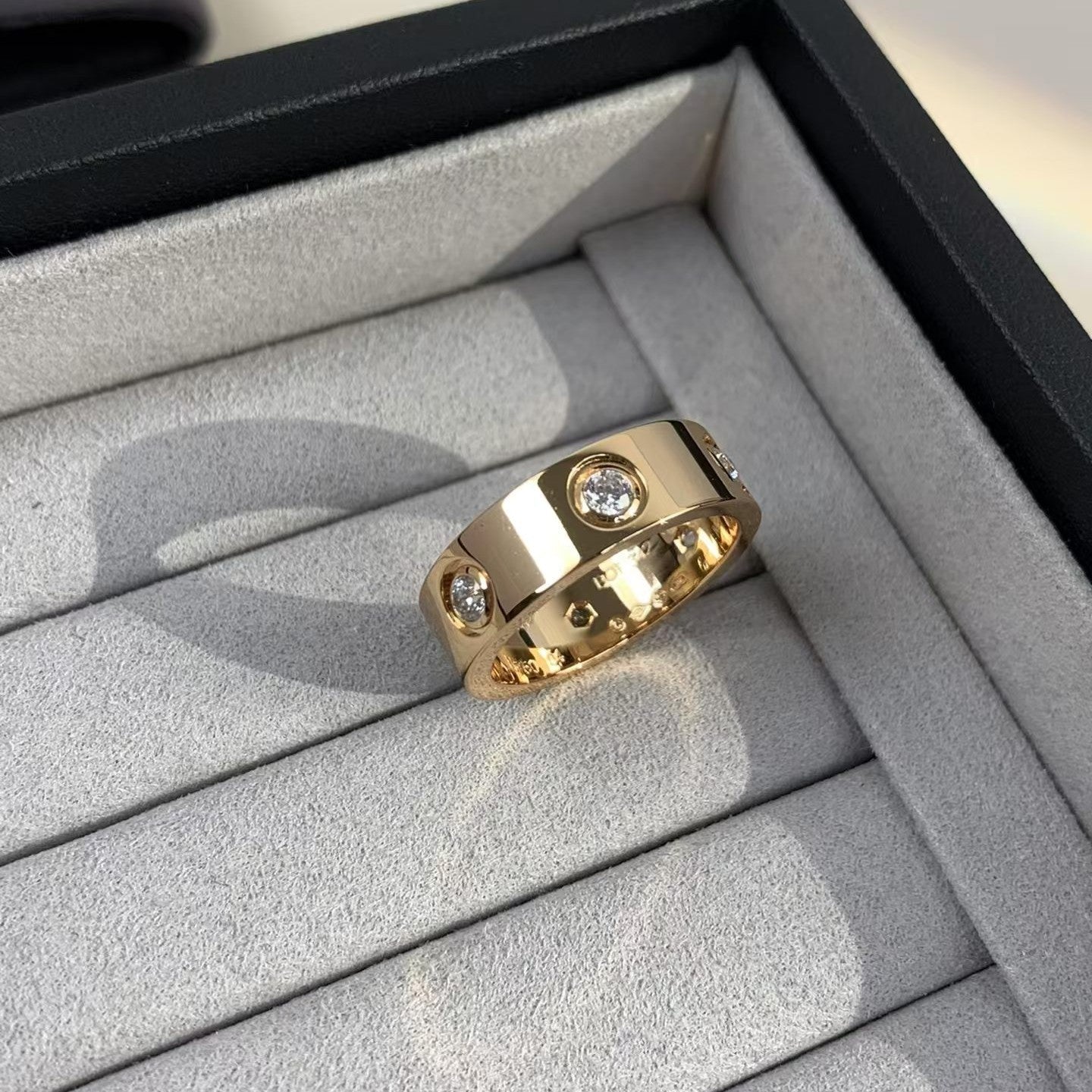 [Everoly JW] Liebesring 5,5 mm 6 Diamanten Roségold