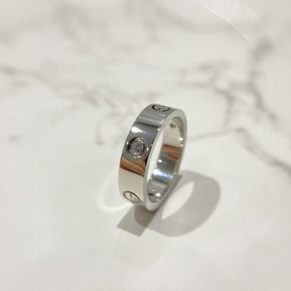 [Everoly JW]Liebesring 5,5 mm 3 Diamanten Silber
