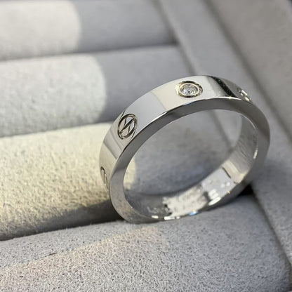 [Everoly JW]Liebesring 4mm 1 Diamant Silber