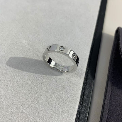 [Everoly JW]Liebesring 4mm 1 Diamant Silber
