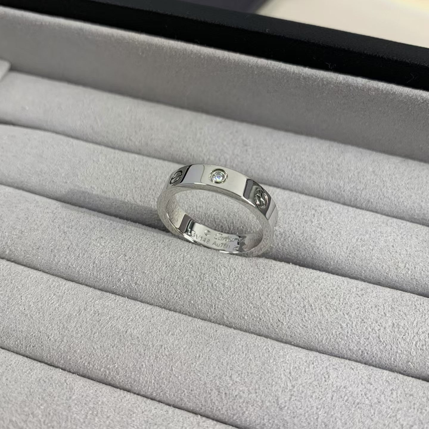 [Everoly JW]Liebesring 4mm 1 Diamant Silber
