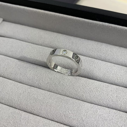 [Everoly JW]Liebesring 4mm 1 Diamant Silber