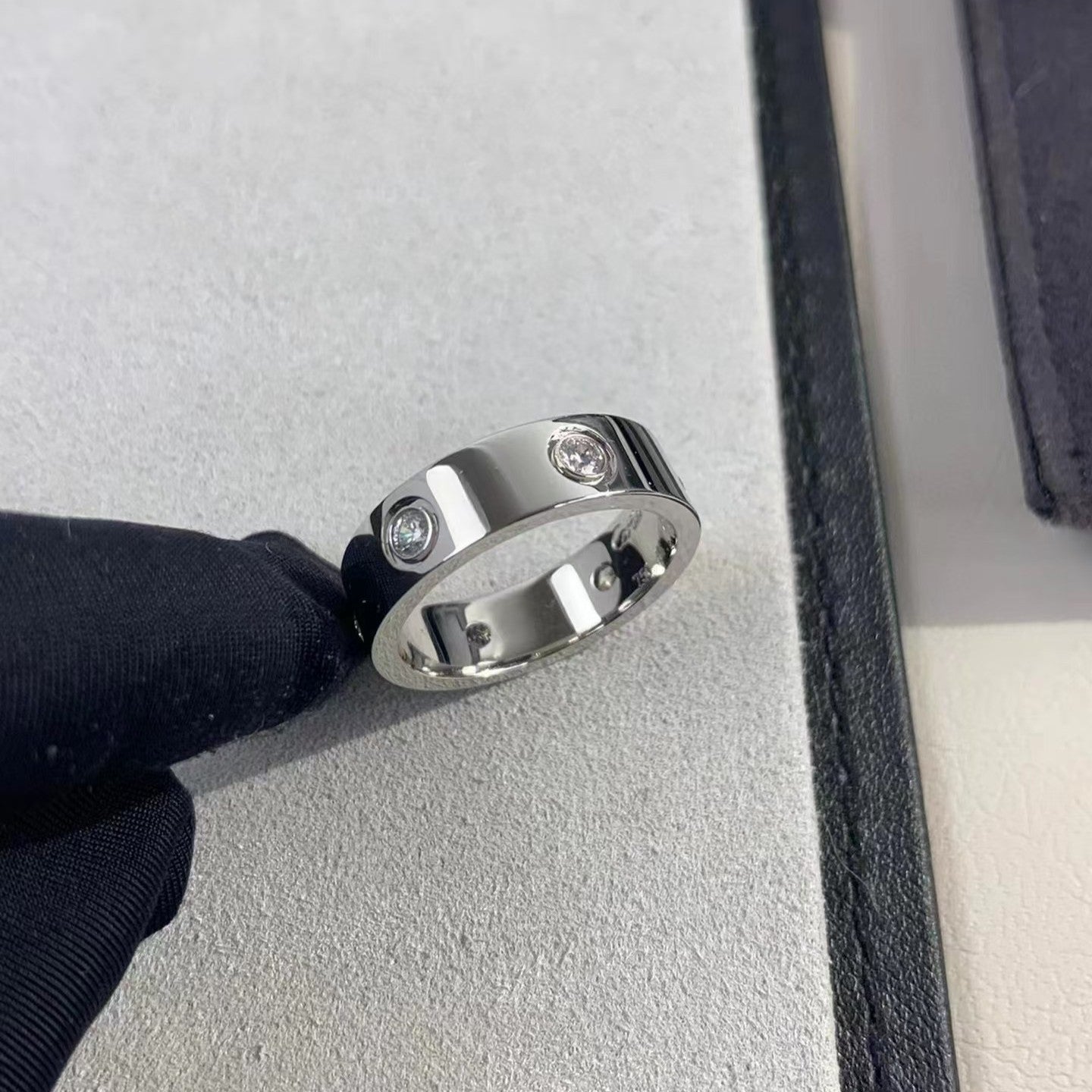 [Everoly JW]Liebesring 5,5 mm 6 Diamanten Silber