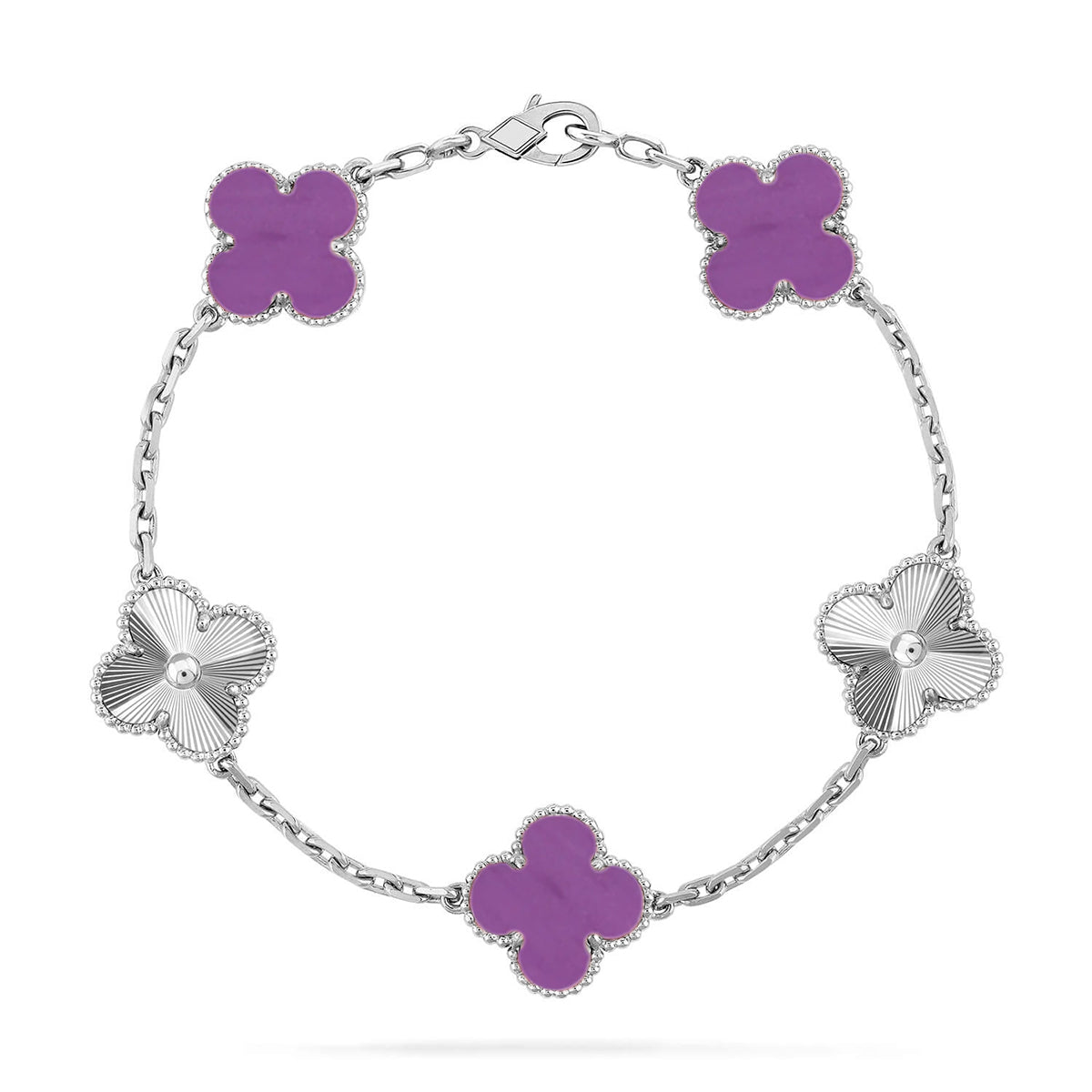 [Everoly JW]  CLOVER 5 MOTIF VIOLET BRACELET COLLECTION