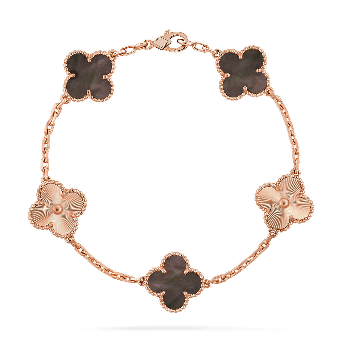 [Everoly JW]  CLOVER 5 MOTIF GRAY MOP BRACELET COLLECTION