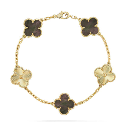 [Everoly JW]  CLOVER 5 MOTIF GRAY MOP BRACELET COLLECTION