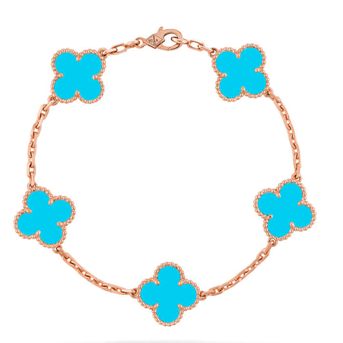 [Everoly JW]  CLOVER 5 MOTIF TURQUOISE BRACELET COLLECTION
