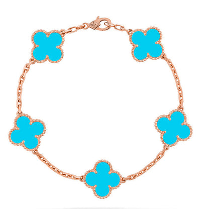 [Everoly JW]  CLOVER 5 MOTIF TURQUOISE BRACELET COLLECTION
