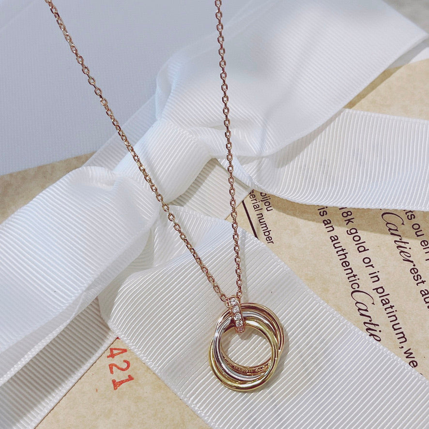 [Everoly JW]TRINITY NECKLACE GOLD  DIAMONDS