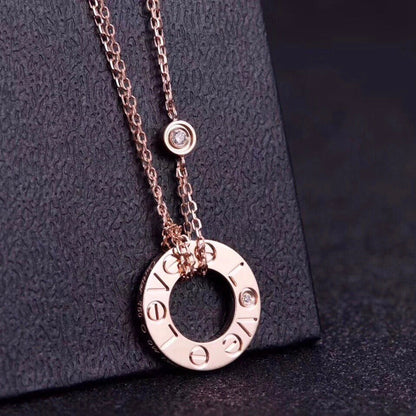 [Everoly JW]LOVE NECKLACE 16MM 2 DIAMONDS