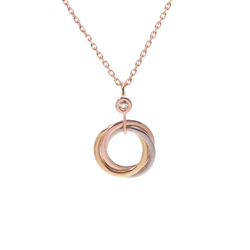 [Everoly JW]TRINITY SILVER GOLD PINK GOLD NECKLACE