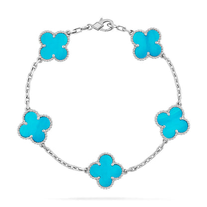 [Everoly JW]  CLOVER 5 MOTIF TURQUOISE BRACELET COLLECTION