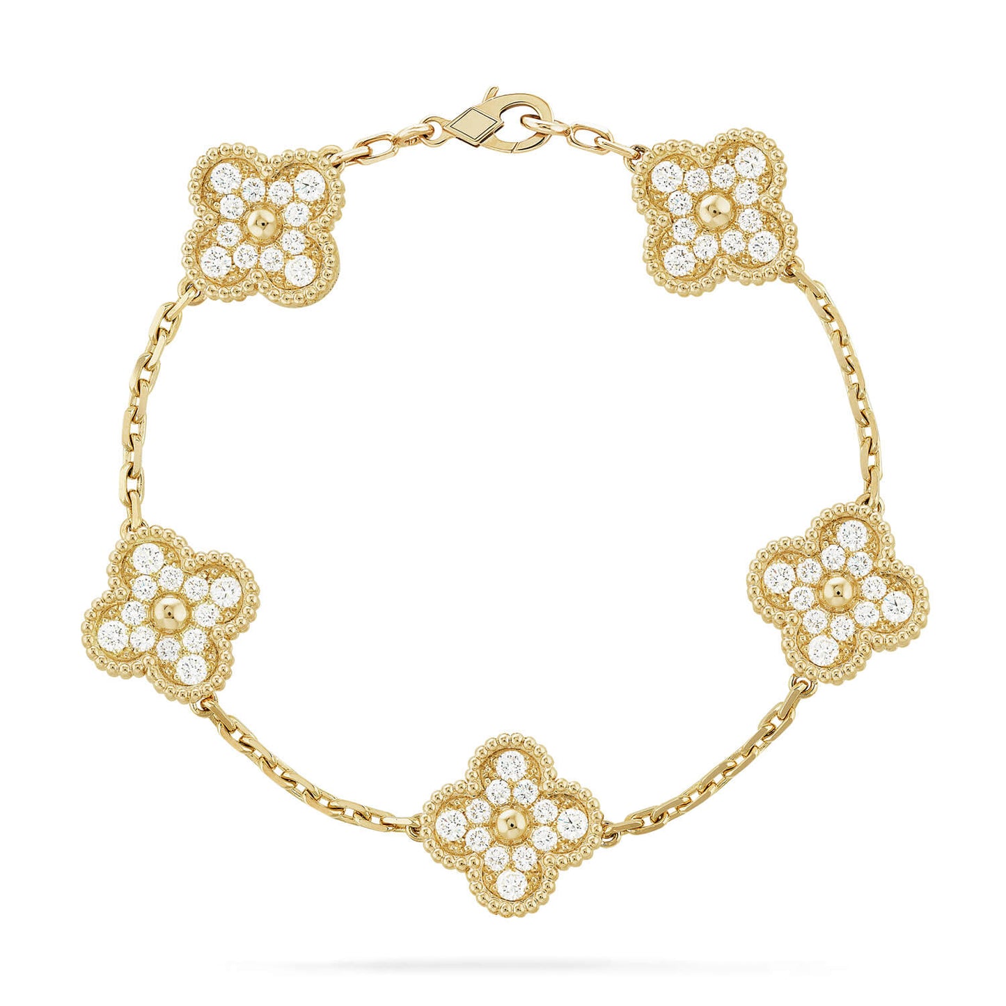 [Everoly JW]  CLOVER 5 MOTIF FULL DIAMOND BRACELET COLLECTION